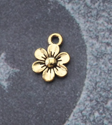 Miniatura 5 de Ruwado 50 dijes de flores pequeñas de metal, vintage, lindos colgantes de flores pequeñas vintage para hacer joyas, kit de pulseras, collares