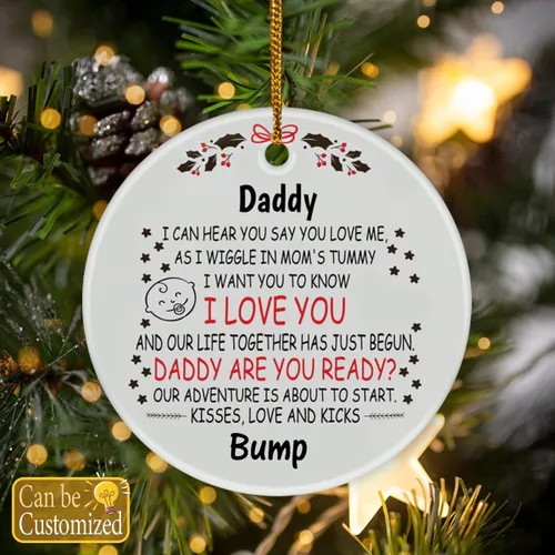 Miniatura 2 de Adorno de Navidad personalizado para papá para ser nuevo papá de Baby Bump Mommy to Be Our Adventure is About to Start Regalos personalizados