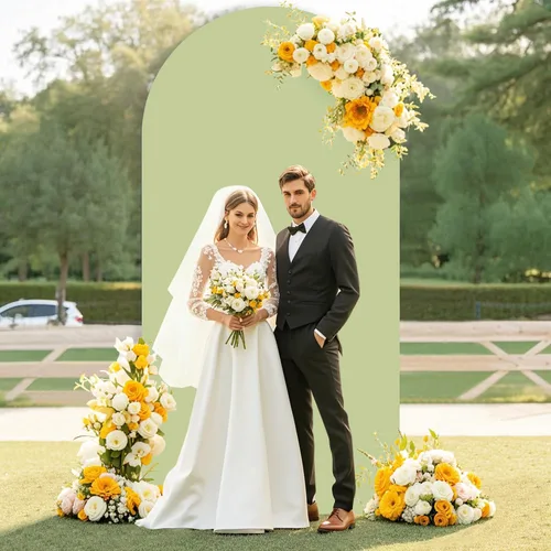 Miniatura 4 de Cubierta de arco verde de 6 pies, cubierta de fondo de arco de boda, cubierta de arco de globo, paneles de arco ajustados, cubierta de telón