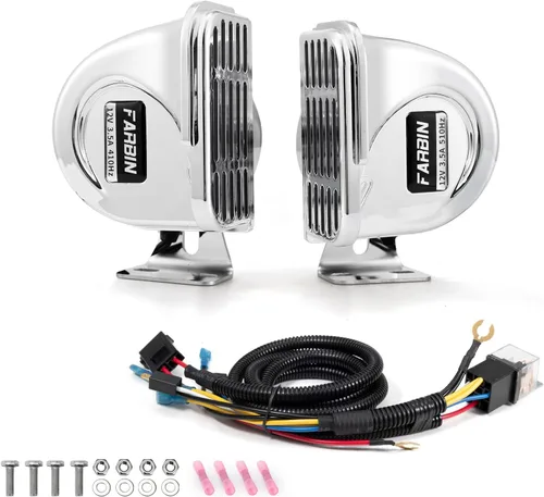 Miniatura 12 de FARBIN Bocina para barcos de acero inoxidable impermeable para barcos Bocina de coche súper fuerte de 12 V con soporte base para veleros, yates