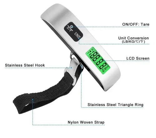 Miniatura 7 de Báscula digital de equipaje, báscula de pesaje de equipaje, báscula digital de peso de equipaje para bolsa grande, báscula portátil de mano