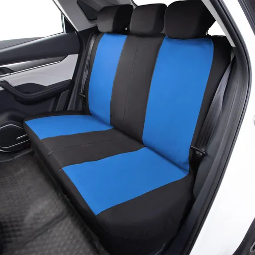 Miniatura 4 de Flying Banner Fundas para asiento trasero de coche, protectores de asiento de coche, con división 40/60 50/50 60/40 (negro y azul, valor)