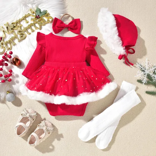 Miniatura 40 de Unutiylo Ropa de bebé recién nacida prematura con tirantes, traje de otoño e invierno, traje de manga larga con volantes