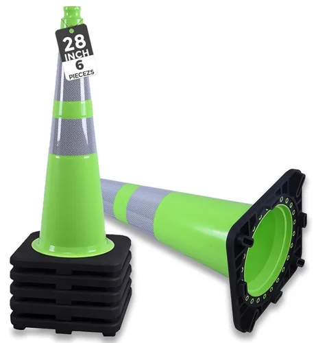 Miniatura 19 de BESEA Paquete de 4 conos de tráfico azules de 12 pulgadas con collar reflectante de 4 pulgadas, conos de seguridad de PVC resistentes con base