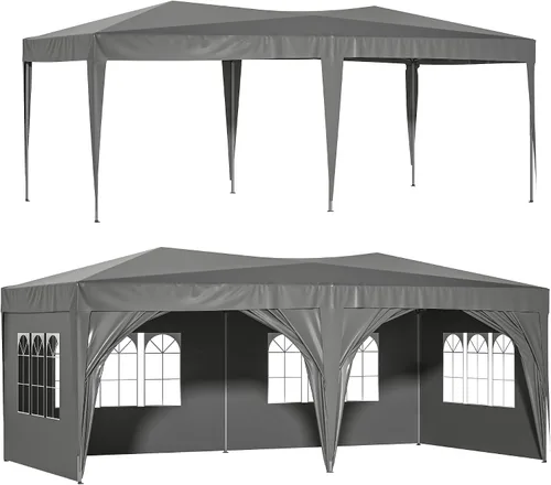 Miniatura 11 de KELRIA Tienda de campaña para exteriores de 10 x 30 pies, tienda de campaña para fiestas, bodas, cumpleaños, con 5 paredes laterales extraíbles