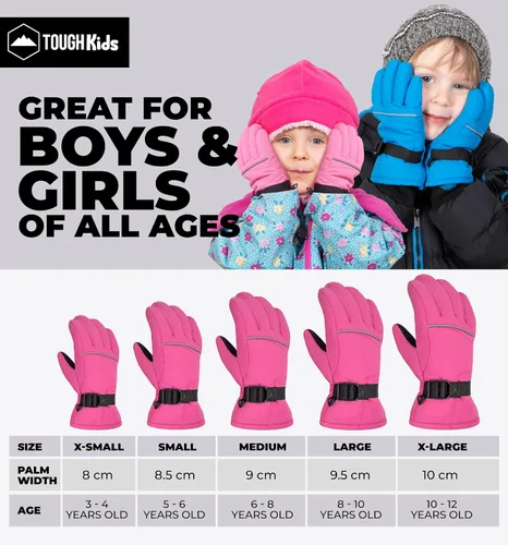 Miniatura 7 de Guantes de esquí y nieve para niños de invierno Guantes de esquí, snowboard, Shoveling impermeable, resistente al viento, carcasa térmica y palma