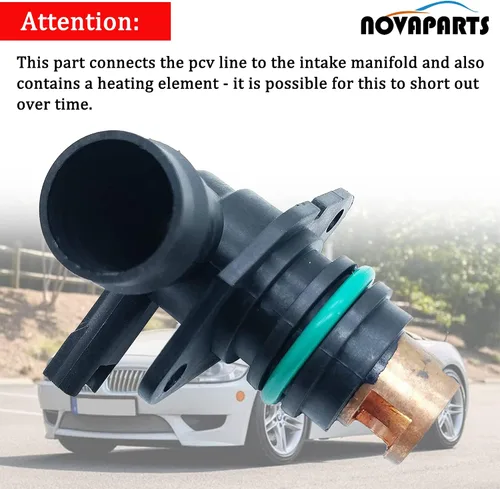 Miniatura 6 de Conector angular con elemento calefactor para BMW 325xi 328xi 525i 528i X3 X5 Z4 E60 E70 E83 E83 E85 N52 3.0L #11618638014 1161756140808 1161 7530271