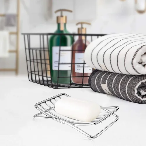 Miniatura 2 de Jabonera GUUKAR de Acero Inoxidable para Barra de Jabón en Ducha y Baño, Jabonera Autodrenante con Soporte para Esponja para Fregadero de Cocina