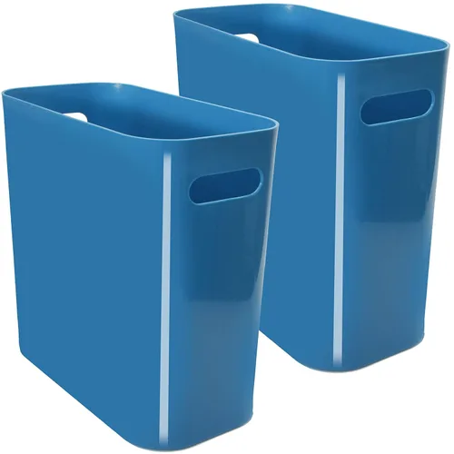 Miniatura 5 de Youngever Paquete de 2 cubos de basura delgados de 3 galones, contenedor de basura de plástico con asas para oficina en casa, sala de estar, sala