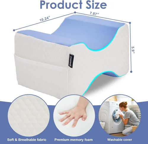 Miniatura 2 de cooloo8 Almohada de piernas para dormir de lado, almohada de rodilla para dormir de lado, almohada de rodilla, alivio del dolor de ciática, almohada