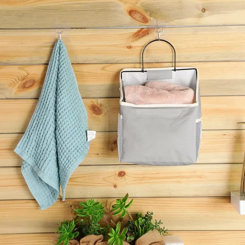 Miniatura 7 de Chumia Paquete de 6 cestas de almacenamiento para colgar en la pared, para baño, armario, bolsa de almacenamiento colgante sobre la puerta, cesta