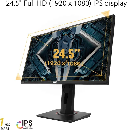 Miniatura 2 de ASUS TUF Gaming VG259QR - Monitor para juegos de 24.5 pulgadas, 1080P Full HD, 165Hz (soporta 144 Hz), 1 ms, desenfoque de movimiento extremadamente