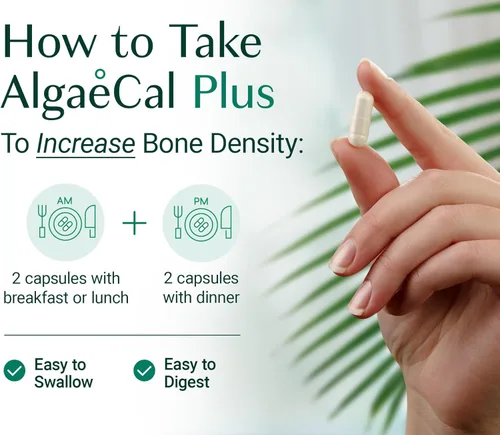 Miniatura 7 de AlgaeCal Plus - Suplemento de calcio, algas rojas naturales a base de plantas con vitamina D3 + K2, magnesio, boro y oligominerales, aumenta