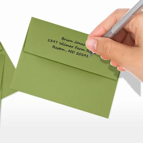 Miniatura 6 de LUXPaper Sobres de invitación A2 Pelar y prensar 4 3/8 pulgadas x 5 3/4 pulgadas Verde aguacate Texto de 70 libras 50