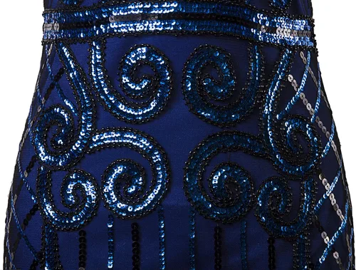 Miniatura 6 de Vijiv vestido largo inspirado en 1920 de Gatsby con lentejuelas