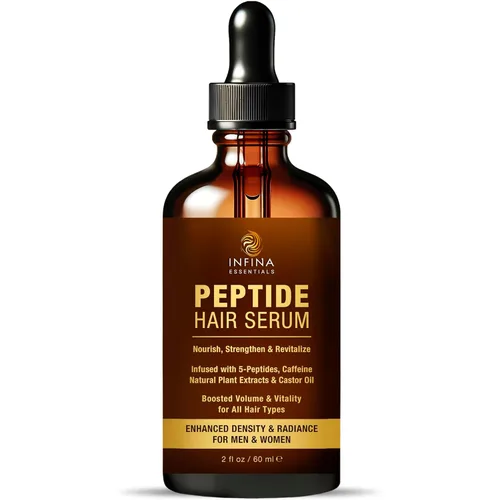 INFINA ESSENTIALS Suero Capilar con Péptidos para el Crecimiento del Cabello Hombres y Mujeres - Péptidos de Cobre para el Crecimiento del Cabello -