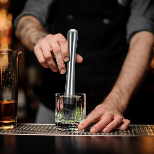 Miniatura 5 de Zonon Muddler para cócteles de acero inoxidable para muddler de bebidas de 8 pulgadas de largo, herramienta de mojito para bebidas, trituradora