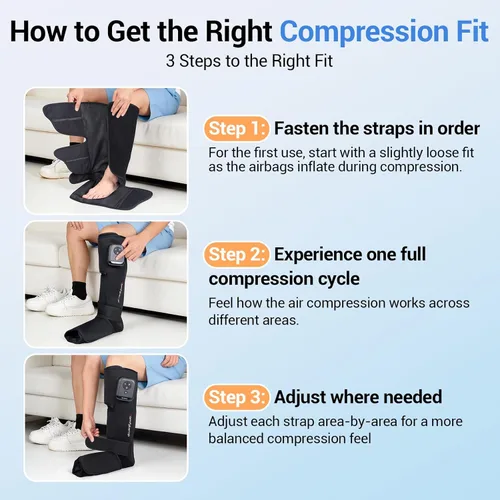 Miniatura 6 de Comfytemp Masajeador de piernas inalámbrico de compresión de aire para circulación y alivio del dolor, bota de compresión portátil de pies
