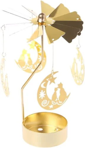 Surakey Candelabro giratorio para el día de San Valentín, candelero giratorio para el día de San Valentín, candelero dorado, adorno romántico para