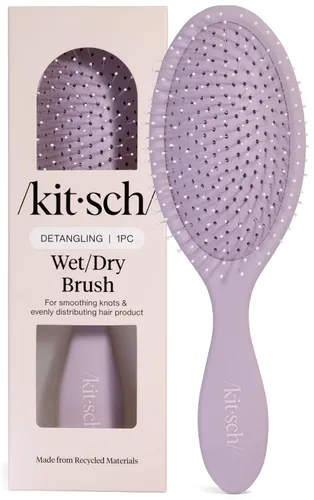 Miniatura 9 de Kitsch Cepillo desenredante para cabello húmedo y seco, cepillo flexible para mujeres, hombres y niños, cepillo desenredante para cabello rizado