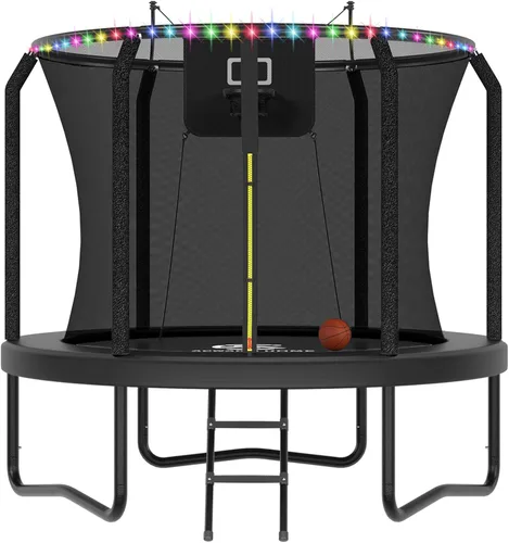 Miniatura 20 de ACWARM HOME Trampoline Outdoor 8FT 10FT 12FT 14FT 15FT 16FT Trampoline with Basketball Hoop and LED Lights, Recreational Trampolines for Kids and