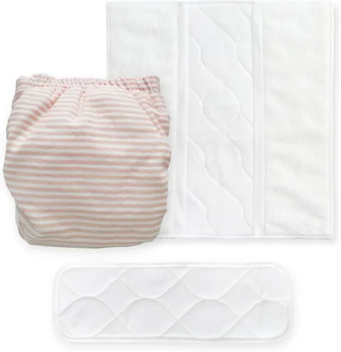 Miniatura 11 de SmartNappy - Muselina de algodón de Amazing Baby, funda híbrida para pañales de tela NextGen + 1 inserto reutilizable bi-fold + 1 refuerzo Mini