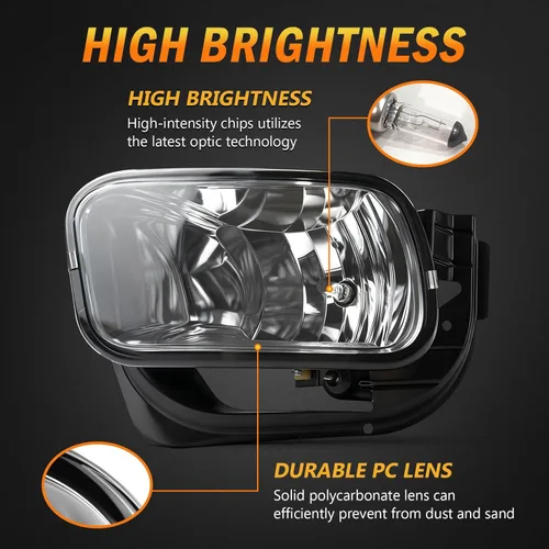 Miniatura 2 de Faros antiniebla halógenos para Dodge Ram 1500 2009-2012, Ram 2500 2010-2018 y Ram 3500 2012-2018 – Reemplazo de faros antiniebla de parachoques