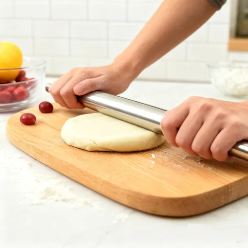Miniatura 7 de Rodillo de acero inoxidable de grado profesional para cocina en casa, pizzería, panadería (11.7 in)