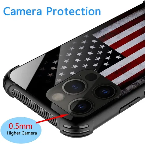 Miniatura 5 de ZHEGAILIAN Funda para iPhone 14 Pro, protección de grado militar, esquinas a prueba de golpes, funda antiarañazos para iPhone 14 Pro, bandera vieja