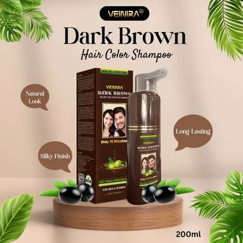 Miniatura 3 de Champú de color rápido a base de hierbas, tinte instantáneo para hombres y mujeres. Ingredientes naturales, sin amoníaco, sin manchas en la piel.