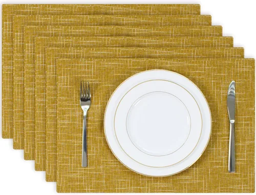 Miniatura 40 de Kevin Textile - Juego de 4 manteles individuales resistentes al calor, lavables, para fiestas, bufé, cenas, 13 x 19 pulgadas, color negro