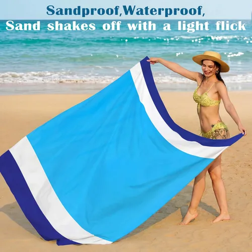 Miniatura 109 de Famstar Beach Blanket Oversized Extra Large 78"X81"/10'X9',Waterproof Sandproof Beach Blanket 2-8 Adults Lightweight Durable for Travel Camping