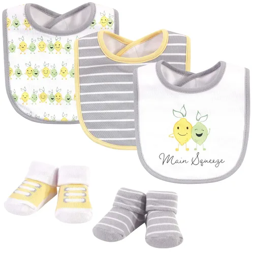 Miniatura 63 de Hudson Baby Conjunto de babero y calcetines unisex de algodón para bebé, Tamaño único Chica Calabaza