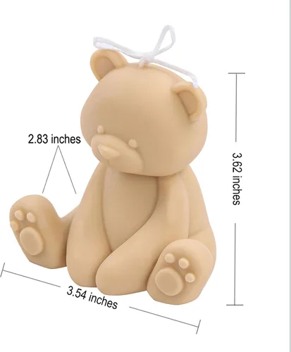 Miniatura 2 de Grainrain Moldes de vela de silicona 3D oso fabricación de jabón hecho a mano molde de resina de cera artesanal (SXY112)