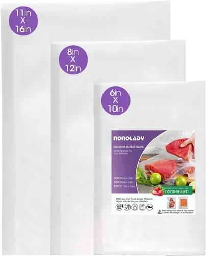 Bolsas selladoras al vacío para alimentos, 50 galones, 11 x 16 pulgadas, 50 cuartos de galón de 8 x 12 pulgadas y 50 pintas de 6 x 10 pulgadas,