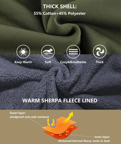 Miniatura 84 de GEEK LIGHTING Sudadera con capucha y cremallera para hombre, forro polar, chaqueta gruesa con capucha para invierno, cálida sudadera atlética