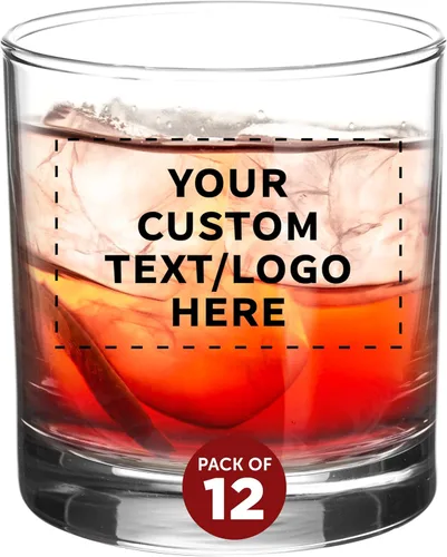 Miniatura 16 de DISCOUNT PROMOS Lexington Rocks Vaso de Whiskey 10.5 oz, Juego de 12, Paquete a Granel - Perfecto para Scotch, Bourbon, Whiskey, Cóctel - Negro