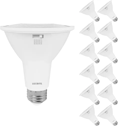 Miniatura 12 de LUXRITE PAR30 Bombilla LED de Inundación de Cuello Largo, Equivalente a 75W, 5 Colores Seleccionables 2700K-5000K, 850 Lúmenes, 10W, Bombilla LED