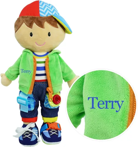 Miniatura 19 de June Garden Dressy Friends Belle de 15.5 pulgadas, muñeca de peluche educativa para niños y niños pequeños de 2 años en adelante, juguete suave