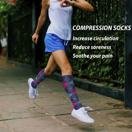 Miniatura 2 de 57 pares de calcetines de compresión de cobre para mujeres y hombres, circulación de 20-30 mmHg, el mejor apoyo para correr, atletismo, enfermería