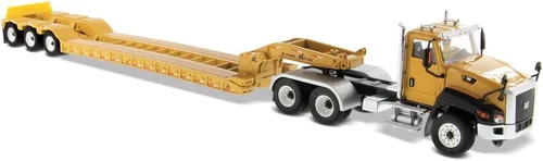 Diecast Masters Tractor de cabina de día Caterpillar CT660 a escala 1:50 y remolque XL120 Lowboy | Camiones para gatos y equipos de construcción de
