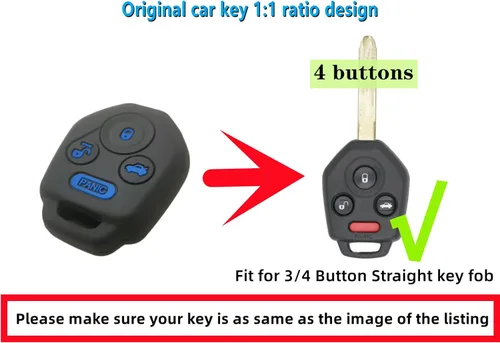 Miniatura 3 de REPROTECTING Funda de goma de silicona para llavero compatible con Subaru Crosstrek Forester Impreza Legacy Outback Tribeca WRX STI XV Crosstrek