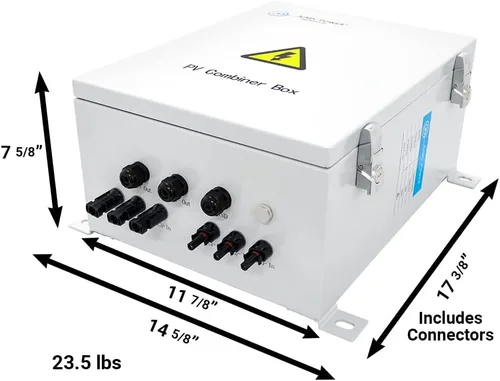 Miniatura 3 de AIMS Power Caja combinadora de matriz solar de 3 cuerdas 60A 200 VCC 3 entradas 10KW precableadas, entrada máxima de 1000 V CC, interruptor