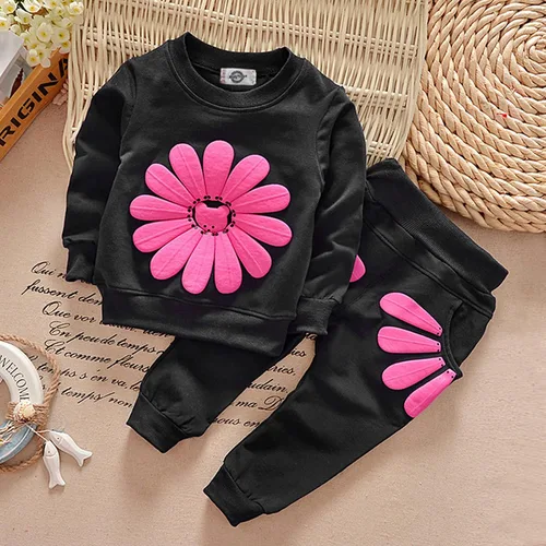 Miniatura 20 de Conjunto de ropa de girasol para niñas pequeñas, camiseta de manga larga y pantalones, 2 piezas, ropa de otoño