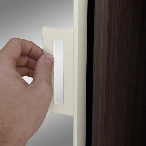 Miniatura 8 de HRX STQ - Manija corredera de aluminio para puerta de granero, borde autoadhesivo para puertas de armario de bolsillo, sin tornillos, despegar