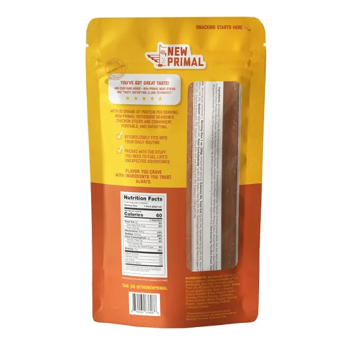 Miniatura 3 de New Primal Palitos de Pollo Rotisserie, Snack Alto en Proteína Sin Azúcar, Sin Gluten Whole30 Snacks Saludables, Apto para Keto y Paleo, Palito