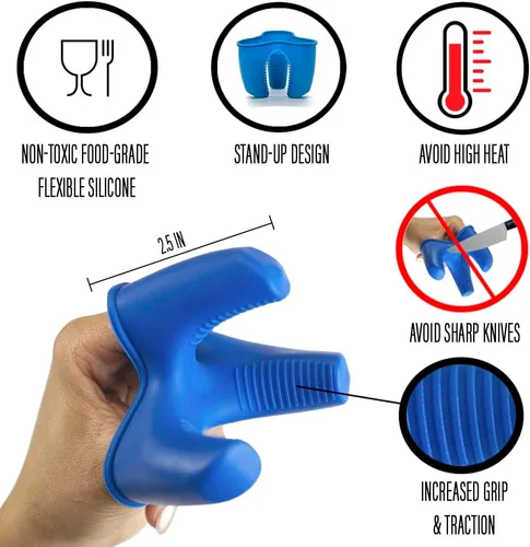 Miniatura 3 de Protector de dedos de silicona para rallar queso y verduras con cortador de mandolina, accesorios de cocina, paquete de 2