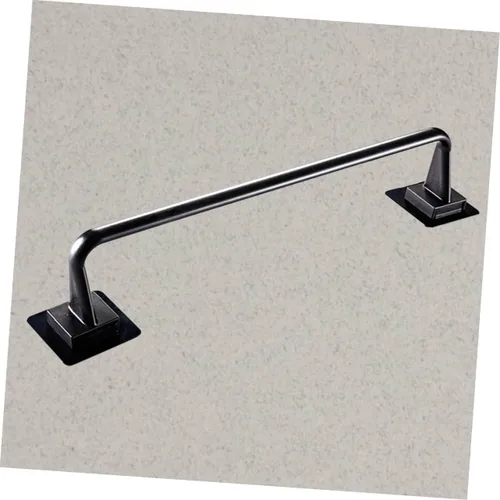 Miniatura 8 de OSALADI Toallero autoadhesivo para toallas de pared, 2 piezas, soporte para toallas de pared, bata negra, toallero de plástico, estante