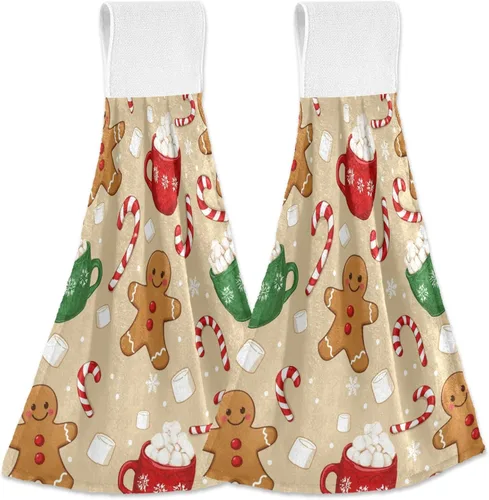 Miniatura 11 de Juego de 2 toallas de cocina colgantes con hojas de arce otoñal, toalla de secado rápido, toallas de té para mesa de baño, gimnasio, decoración