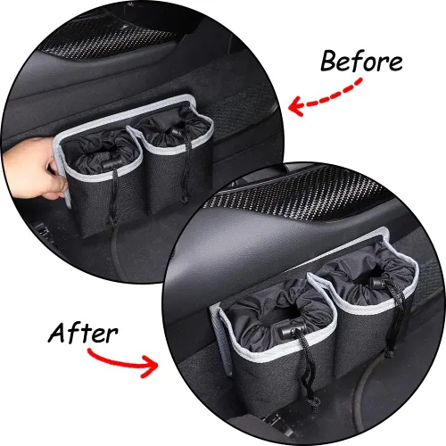 Miniatura 2 de Daeiclru Bolsa de almacenamiento para taza de agua de automóvil apta para Toy@ta Supra GR A90 A91 MK5 2019-2022, bolsa de almacenamiento lateral